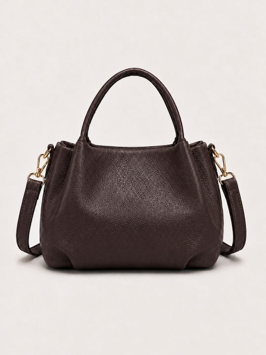 Dark Brown Fabric Women's Handbag / Crossbody Bag