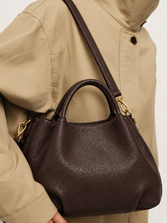 Dark Brown Fabric Women's Handbag / Crossbody Bag