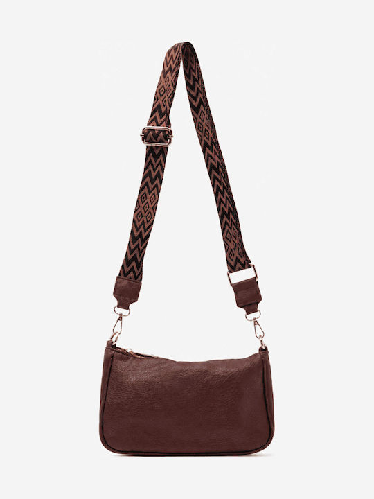 Brown Fabric Women's Shoulder Bag