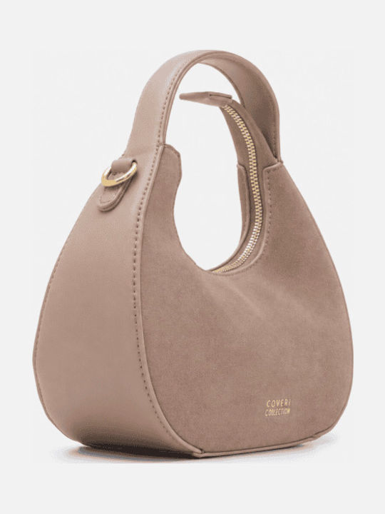 Beige Damen-Stoffhandtasche / Crossbody-Tasche