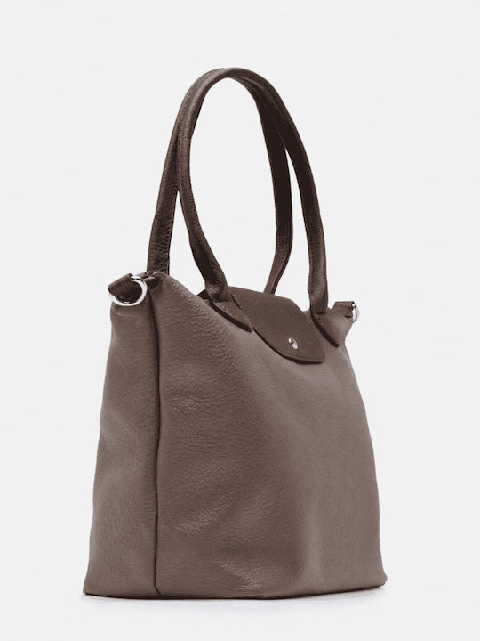 Beige-dunkle Damen-Schulter-/Handtasche aus Stoff