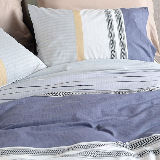 Rythmos Verve Super-Double Fitted Sheet Set 165x205+25cm Blue (4 Pieces)