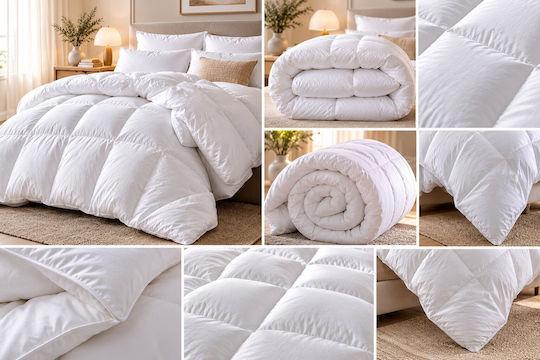 Kraft World King Size Down Duvet 220x240 cm White DUV-220240 White 260 GSM 10.5 Togs