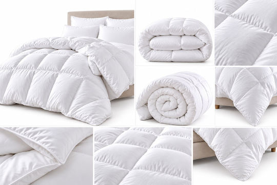 Kraft World King-Size Feather-Down Quilt 220x240cm White 260 GSM 10.5 Togs