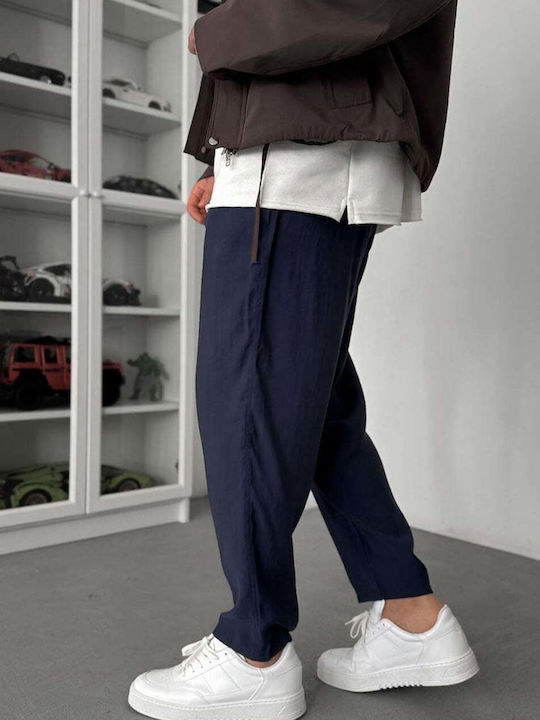 Men’s Slim Fit Trousers Dark Blue