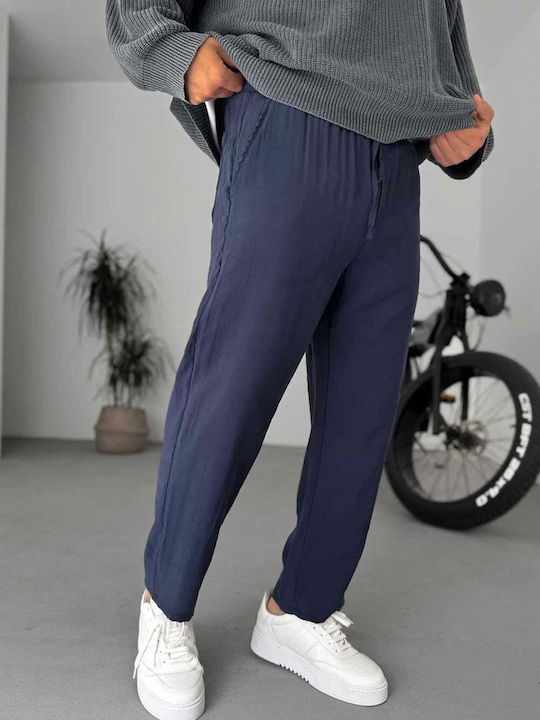 Men’s Trousers with Straight Leg in Dark Blue