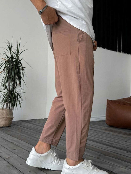 Men's Cargo Trousers Loose Fit Brown