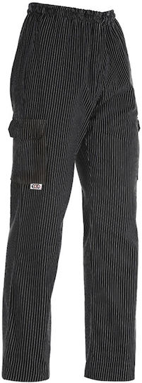Egochef Pantaloni de Bucătar cu model Negru cu Elastic în Talie