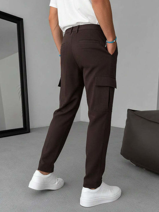 Men's Cargo Trousers Loose Fit Brown