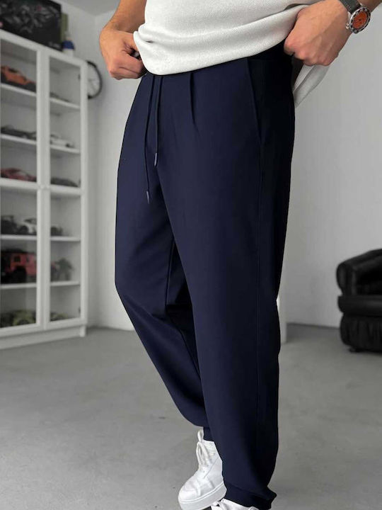Men's Regular Fit Blue Trousers