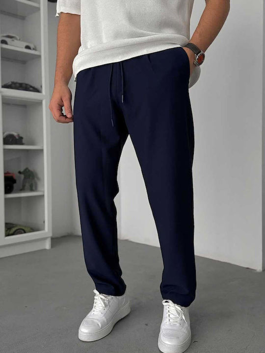 Men's Regular Fit Blue Trousers