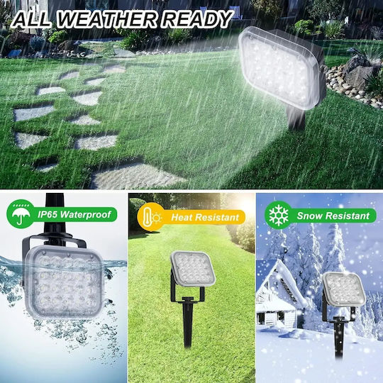 Fos me Set 2 Eingesteckte Solarleuchten 4W mit Warmes Weiß Licht 3000K IP65