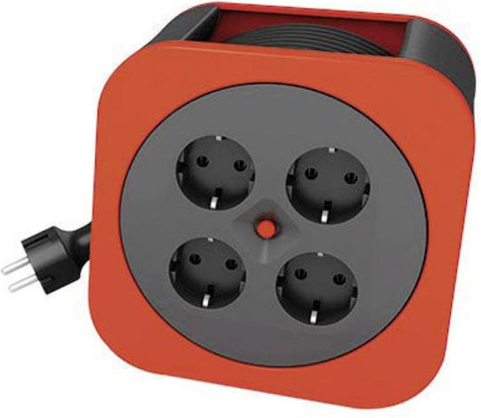 REV Cable Box S S-Box Red Extension Reel Cord 10m Red
