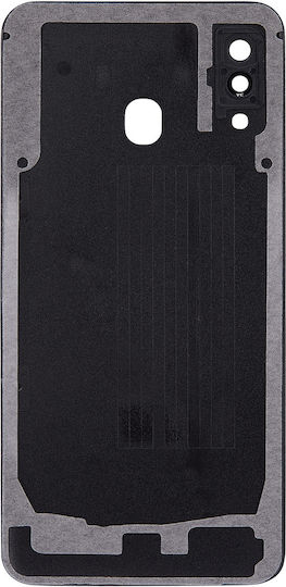 Capac Spate din Sticlă cu Lentilă pentru Cameră Samsung Galaxy A30 A305 2019 Aftermarket Plus Negru