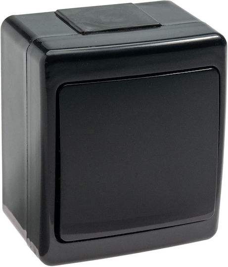 PAWBOL Waterproof Recessed Rotary Switch with Frame Black