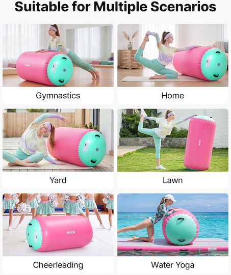Vevor AirTrack Artistic Gymnastics Exercise Mat Pink (120x75cm)