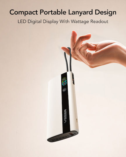 Veger Baterie externă 20000mAh 100W cu Port USB-A și Port USB-C Power Delivery Alb