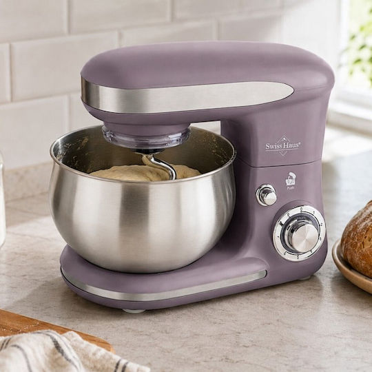 Küchenmaschine 1300 W mit Rostfreier 5-l-Schüssel Grau