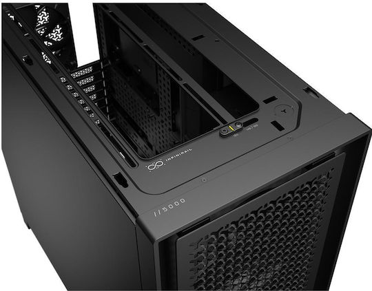 5000D Gaming Midi Tower Computer Case with Side Window Black