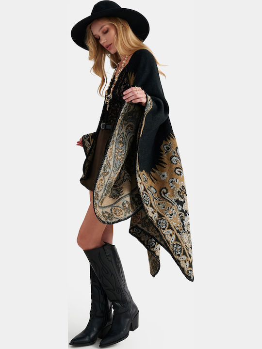 Poncho de damă negru