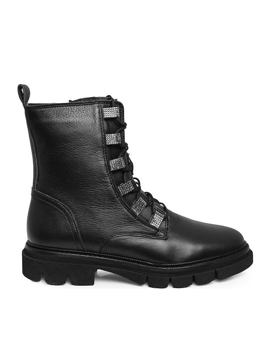 Leather Women's Ankle Boots Black