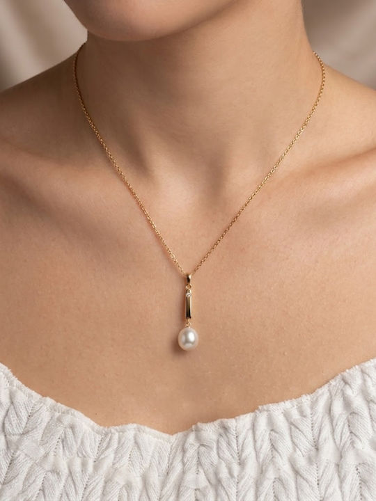 Polytimo Charm aus Gold 14K mit Perlen & Zirkon