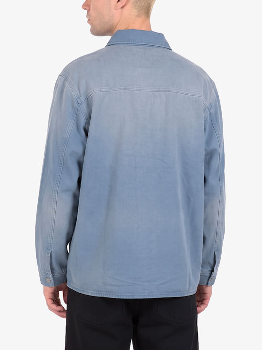Μακρυμάνικο Φανελένιο Overshirt Μπλε