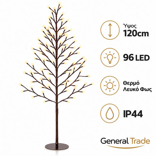 Illuminated Christmas Decorative Tree 120 cm Outdoor White