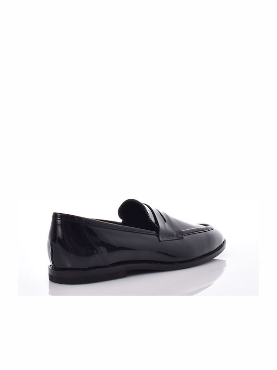 Damen-Loafers aus Schwarzem Leder in Schwarz