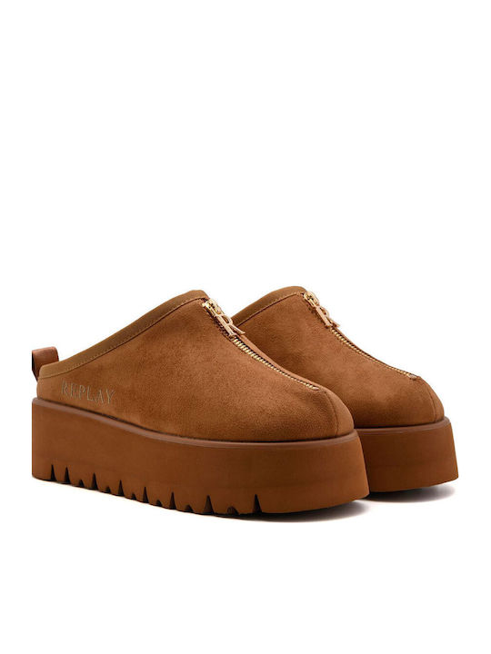 Clogs Women's Slippers with Brown Fur