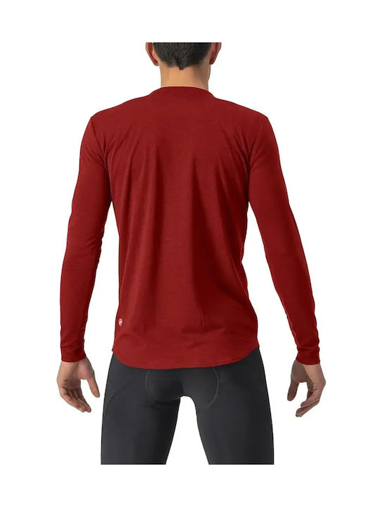 Castelli Unlimited Ανδρική Μακρυμάνικη Μπλούζα Ποδηλασίας Κόκκινη
