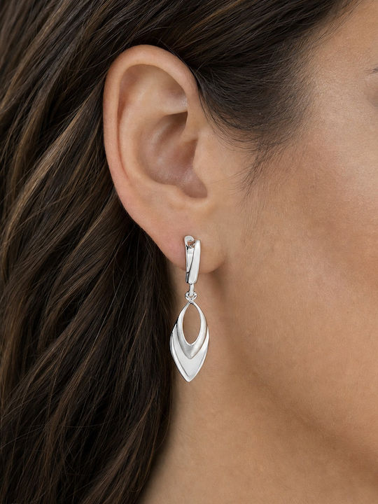 Lysea Dangle Earrings 925 Silver Rhodium Plated 32 Mm Dangle Motif