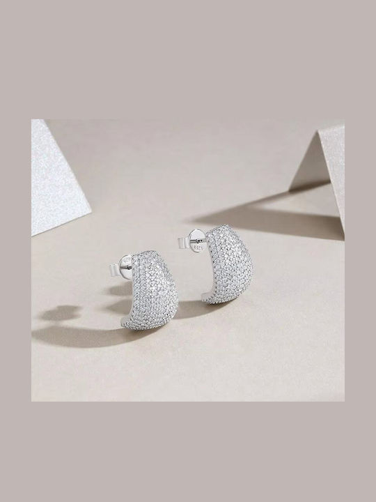 Lysea Women's Stellar Pave Earrings 925 Silver Silver-Tone Moissanite