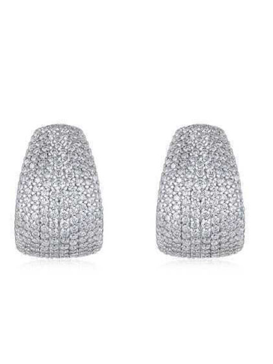 Lysea Women's Stellar Pave Earrings 925 Silver Silver-Tone Moissanite