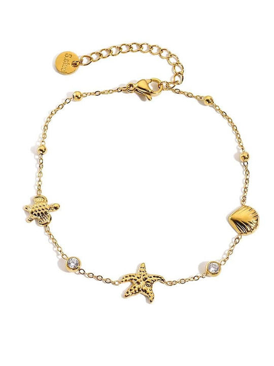 Lysea Women's Gold-Plated Stainless Steel Chain Bracelet with Zircon Lysea Women's Gold-Plated Stainless Steel Chain Bracelet with Zircon