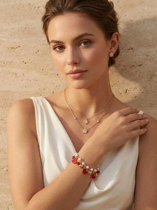 Lysea Women's Leather Chain Bracelet with Pearls Lysea Women's Leather Chain Bracelet with Pearls