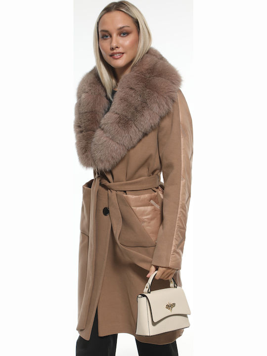 Gelbe Damen-Umhängetasche aus Leder