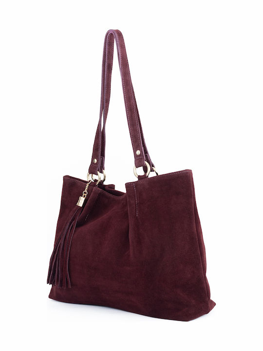 Grey Leather Women's Shoulder Bag