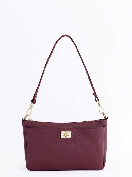 Damen-Schultertasche aus Leder Light Green