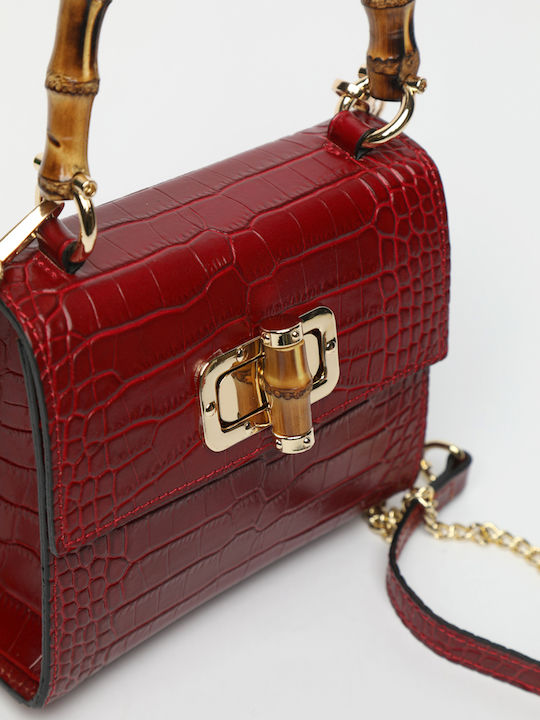 Damen-Crossbodytasche aus Leder Merlot / Bordeaux