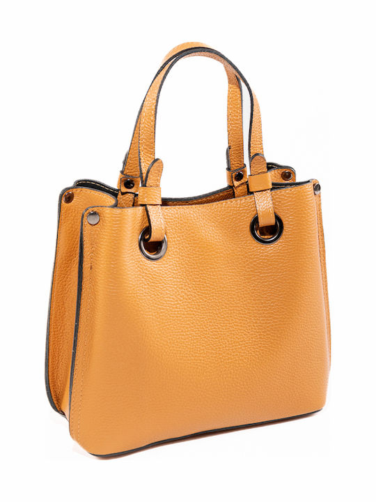 Damen Tote Bag aus Leder in Olivgrün