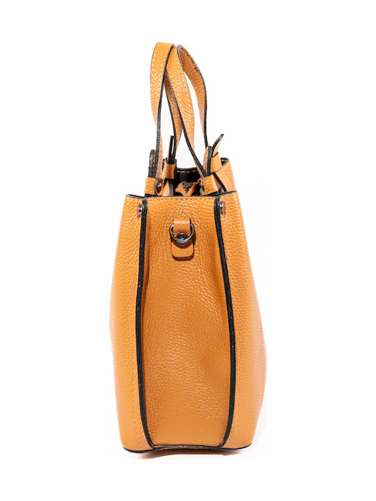 Damen Tote Bag aus Leder in Olivgrün