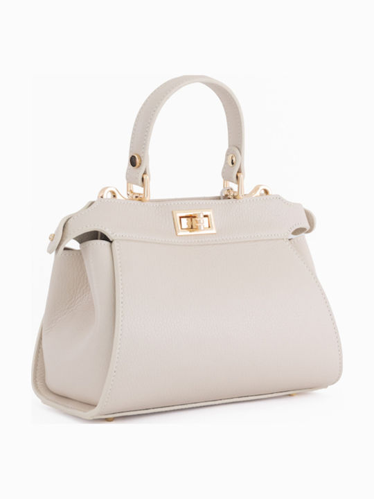 Leather Women's Satchel Bag Beige / Vanilla