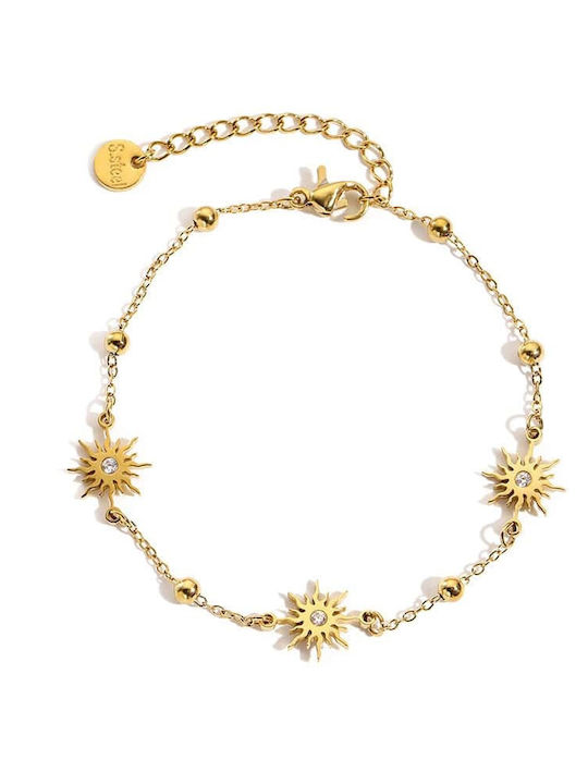 Lysea Women's Gold-Plated Stainless Steel Chain Bracelet with Zircon Lysea Women's Gold-Plated Stainless Steel Chain Bracelet with Zircon