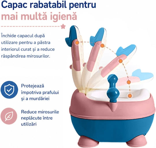 Kidizi Toaletă pentru copii clasică cu capac roz