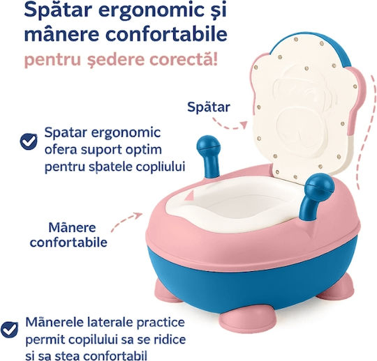 Kidizi Toaletă pentru copii clasică cu capac roz