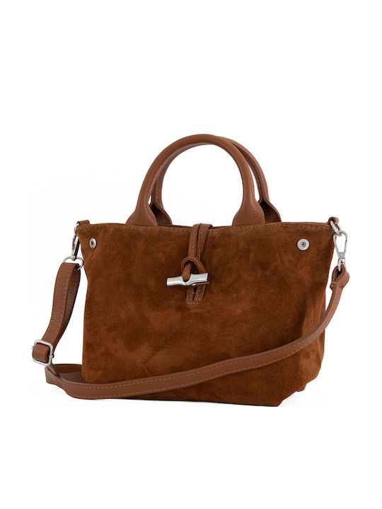 Burgunderrote Damen-Schultertasche aus Leder