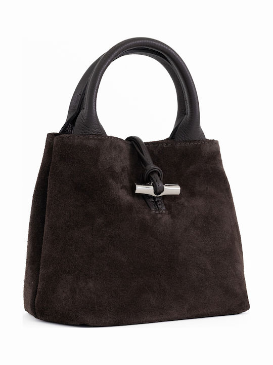 Burgunderrote Damen-Schultertasche aus Leder