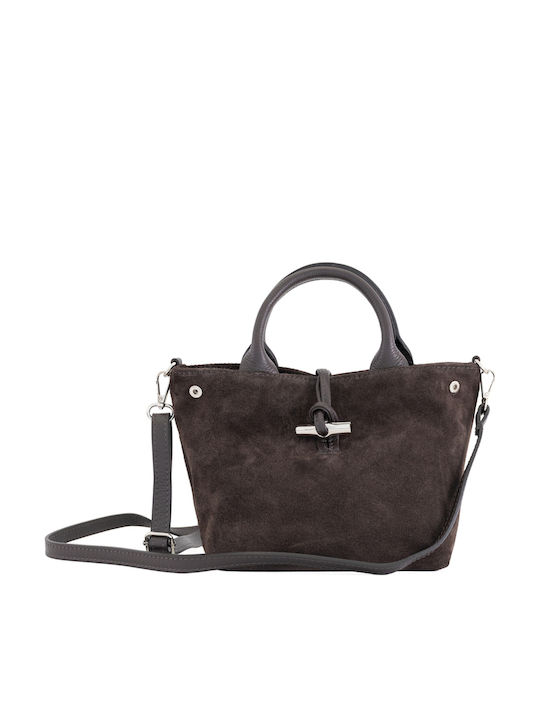 Burgunderrote Damen-Schultertasche aus Leder