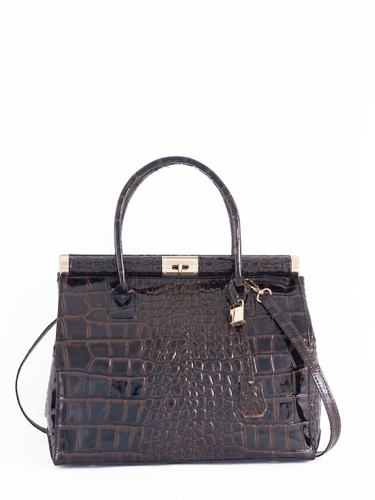 Burgunderrote Damen-Schultertasche aus Leder